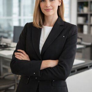 Tahari Modern but Classic Black Blazer - 1 Button - sz 14 -stud detail on pocket